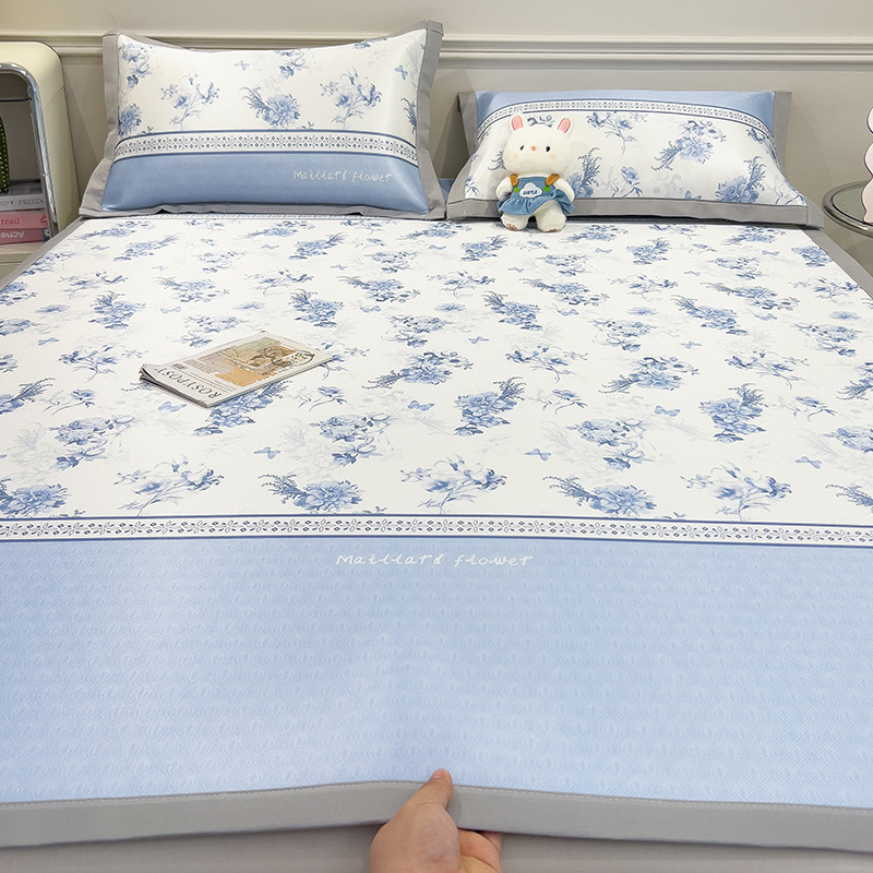 Sensación fresca de verano, sábanas de seda de hielo, una sola pieza, nueva estera de verano 2025, dormitorio, sábana individual, lavable a máquina, tapete suave lavable