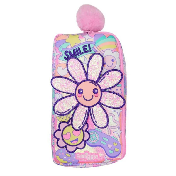 Fuchsia pencil case, flowered