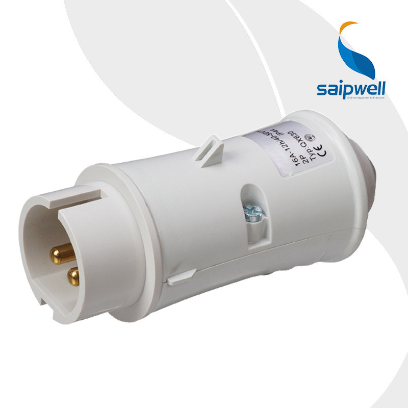 斯普威尔厂家供应赛普IP44低压插头SP-630 2P16A工业防水防尘插头