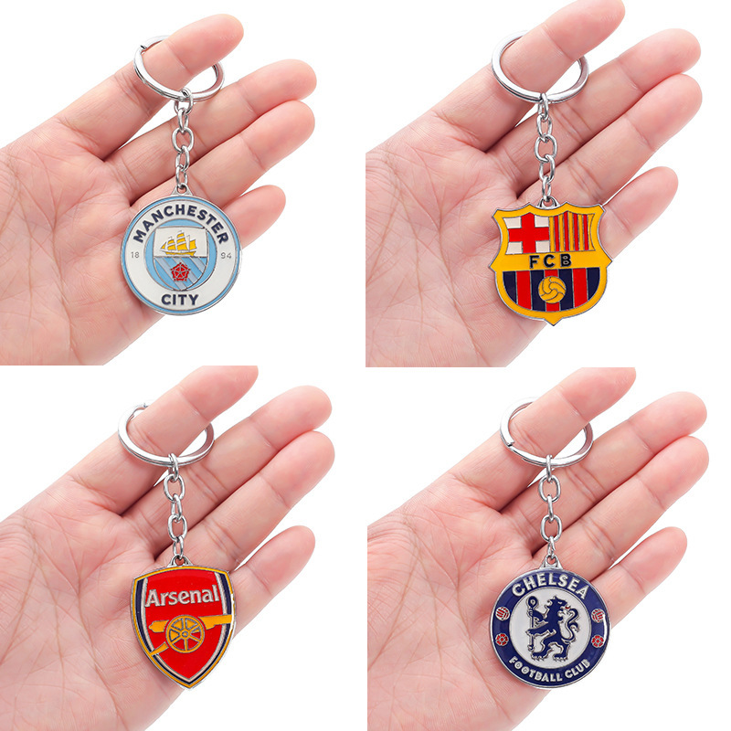 Colored Barcelona Real Madrid Keychain Liverpool Arsenal Chelsea Real Madrid Manchester City Football Pendant