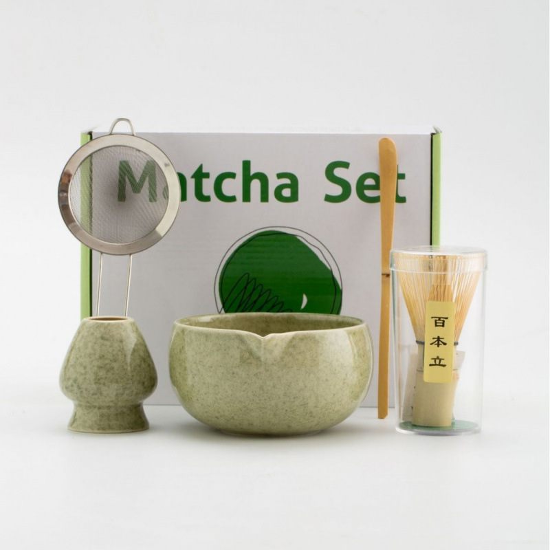 跨境陶瓷抹茶碗套装百本立日式茶筅立打抹茶搅拌器点茶茶具礼盒装|undefined
