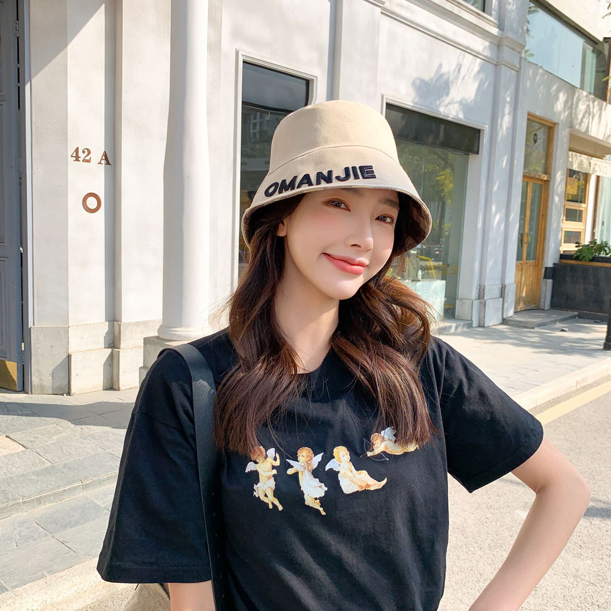 Korean Fashion Embroidered Letter Bucket Hat display picture 13