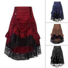 半身裙蕾丝抽绳拼接中长裙Drawstring stitching MIDI skirt