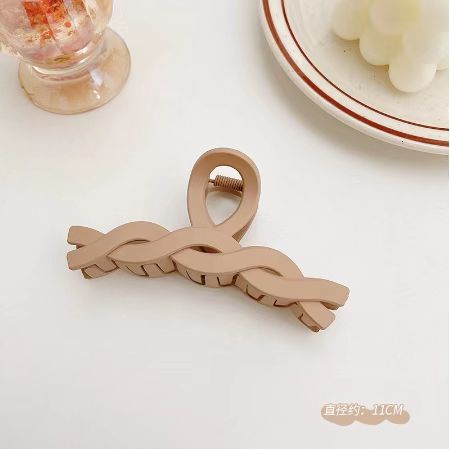 Horquilla de las mujeres espalda Cabeza esmerilado clip de pelo marrón horquilla Internet celebridad updo tiburón clip de alta calidad temperamento