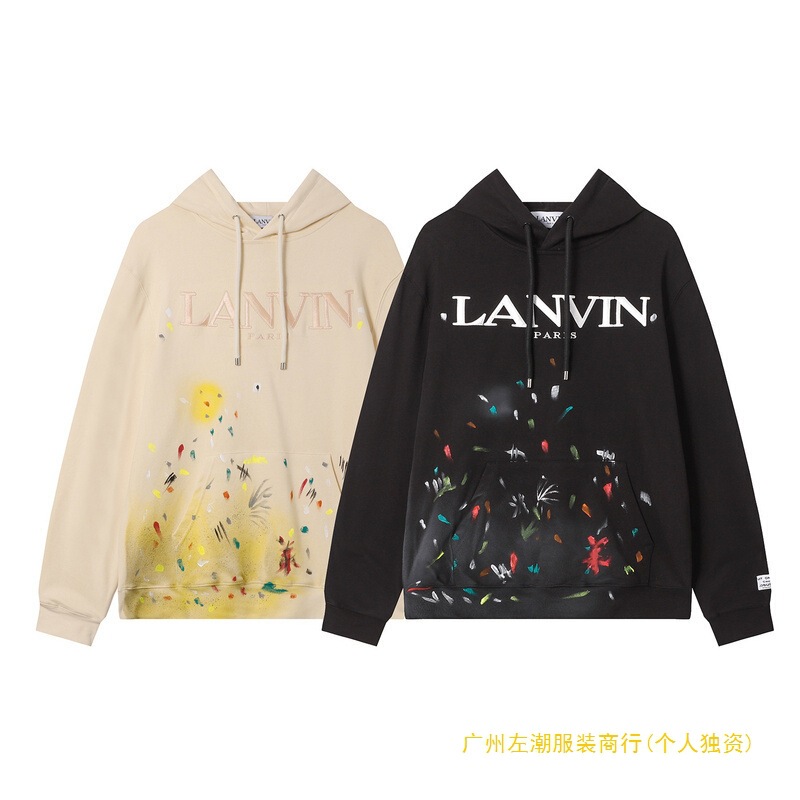 Foreign Trade.Lanvin Lanvin 2023 New Product Embroidered Logo Hand-Painted Graffiti Pure Color Pullover Autumn and Winter Sweatshirt Foreign Trade.Lanvin Lanvin 2023 New Product Embroidered Logo Hand-Painted Graffiti Pure Color Pullover Autumn and Winter Sweatshirt