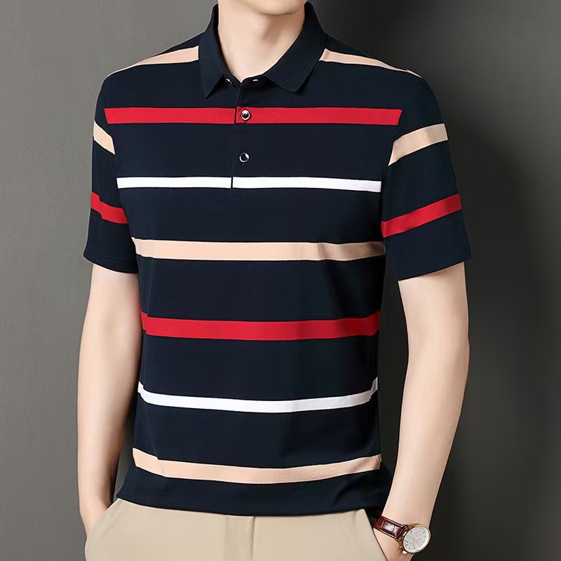 Cross-border Golf Short-sleeve Printed Turn-down Collar Men's Fashion Business Casual Polo Shirt_voghion.com