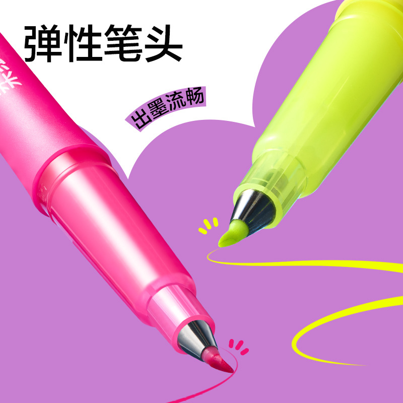 Lápiz de pintura suave fluorescente de poder, lápiz de marca de clave, lápiz de marca de estudiantes, lápiz de graffiti de gran capacidad, lápiz de graffiti multicolor