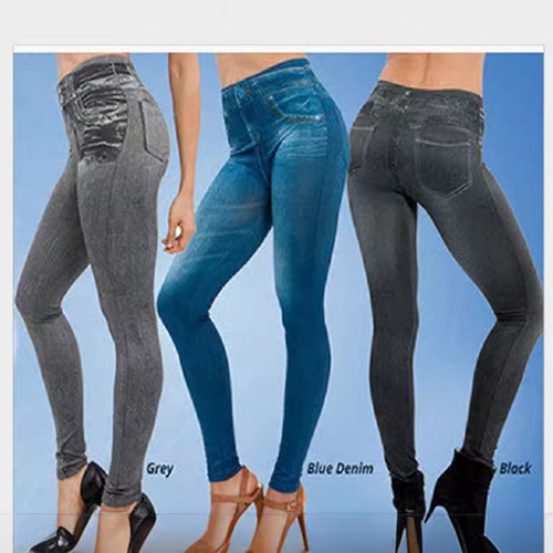Yiwu Factory 3-Color 8-Code TV Denim Leggings for Women Spring and Autumn High-Waist Outerwear One-Piece Pants Cross-Border Women's Pants