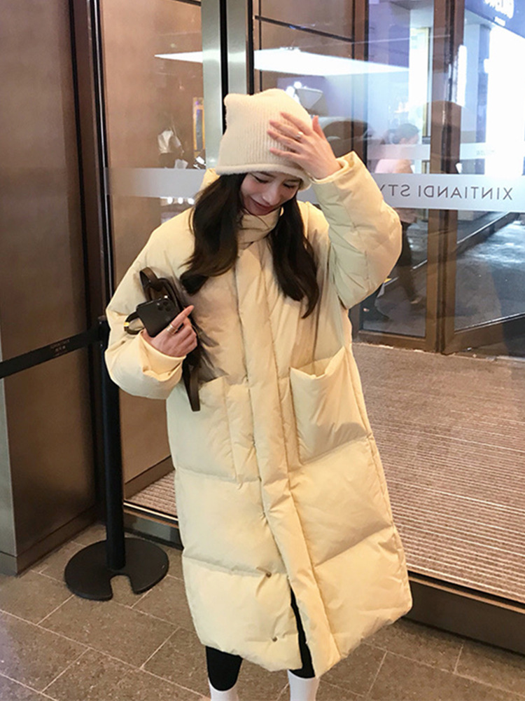 Damen Lang Steppmantel Oversize Winterjacke Mit Wattierung_voghion.com