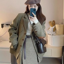 西装裙套装韩剧穿搭流行新款秋冬季小洋装小香风感两件套女主