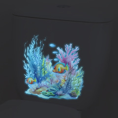 外貿夢幻海洋珊瑚小魚兒童浴室馬桶家居裝飾牆貼夜光貼紙自粘批發