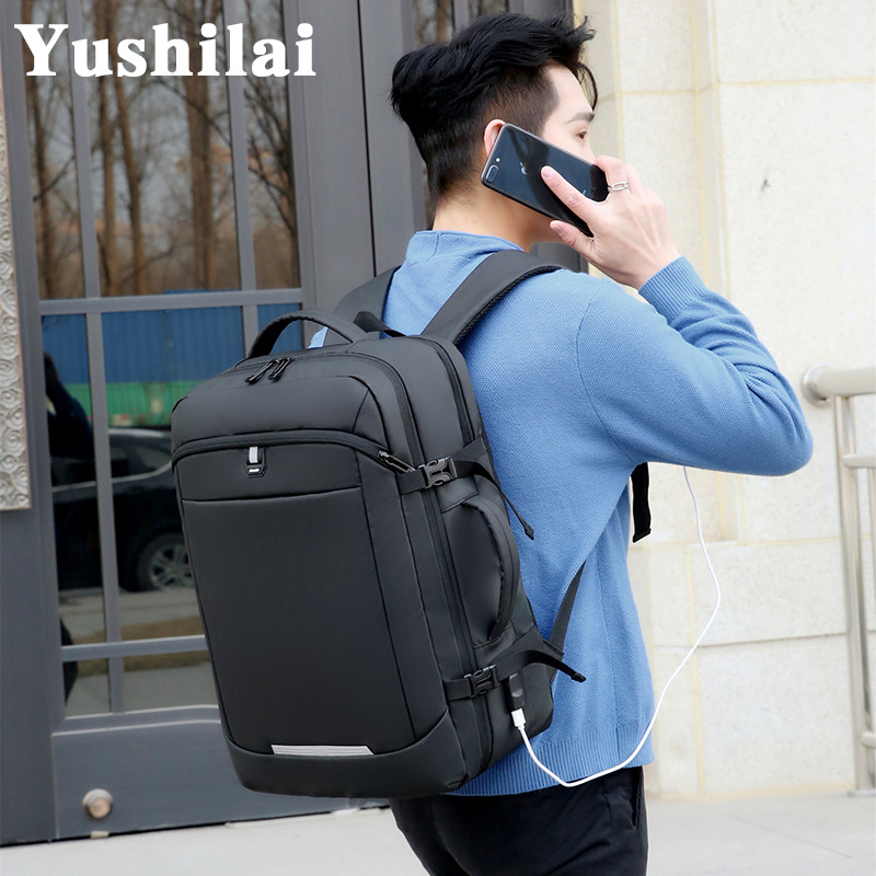 Cross-border new computer bag for men, multi-functional waterproof student travel bag, business commuting casual simple double shoulder bag