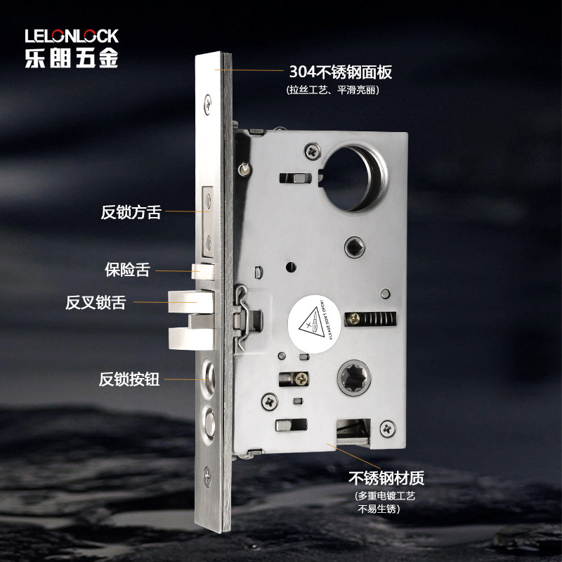 US Standard 87 Hole Distance Copper Tongue Luxury Big Lock Body Lelang Wholesale Strengthen Anti-lock Function Anti-theft Door Lock Accessories 