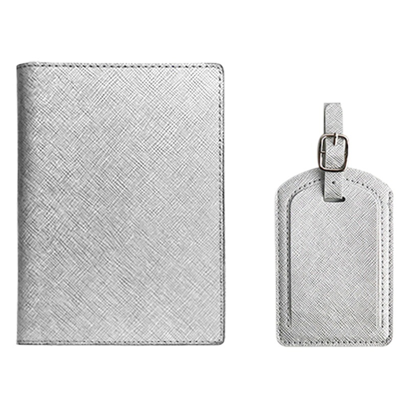 Transfronterizo en stock al por mayor patrón cruzado hecho a mano enrutamiento aceite borde pu cuero pasaporte cubierta equipaje etiqueta traje