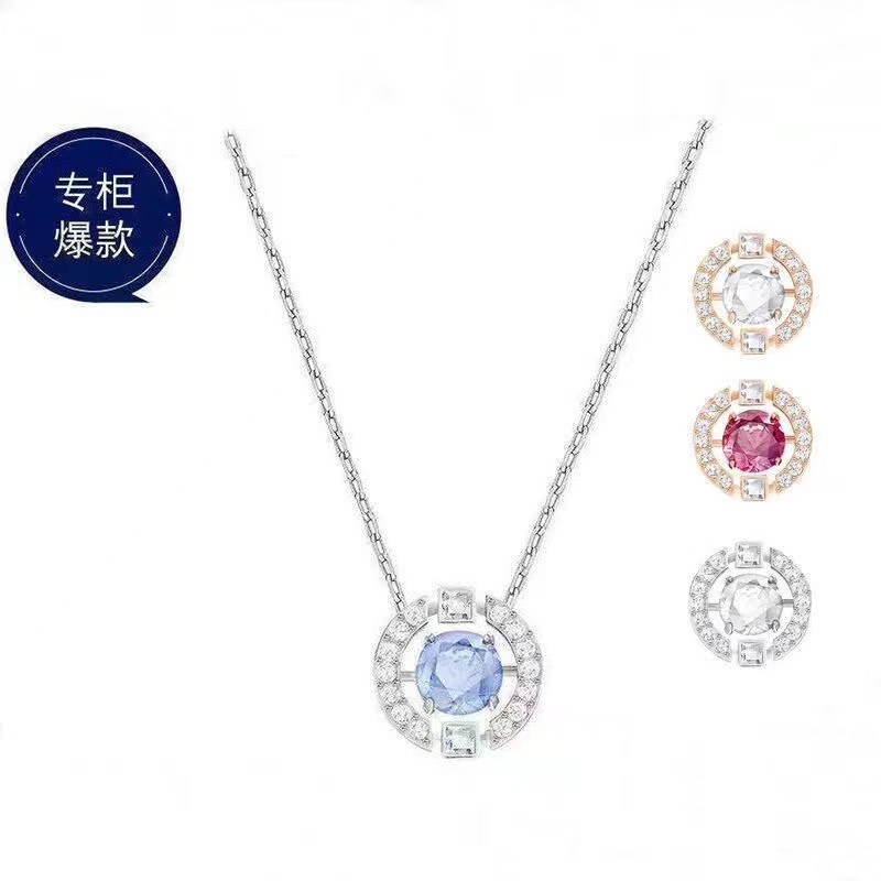 施家1:1对版跳动的心项链女施华洛水晶跳动的心锁骨链女厂家代发