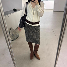秋上新【LABEL】意法韩系简约休闲百搭高级感豹纹半裙半身长裙女
