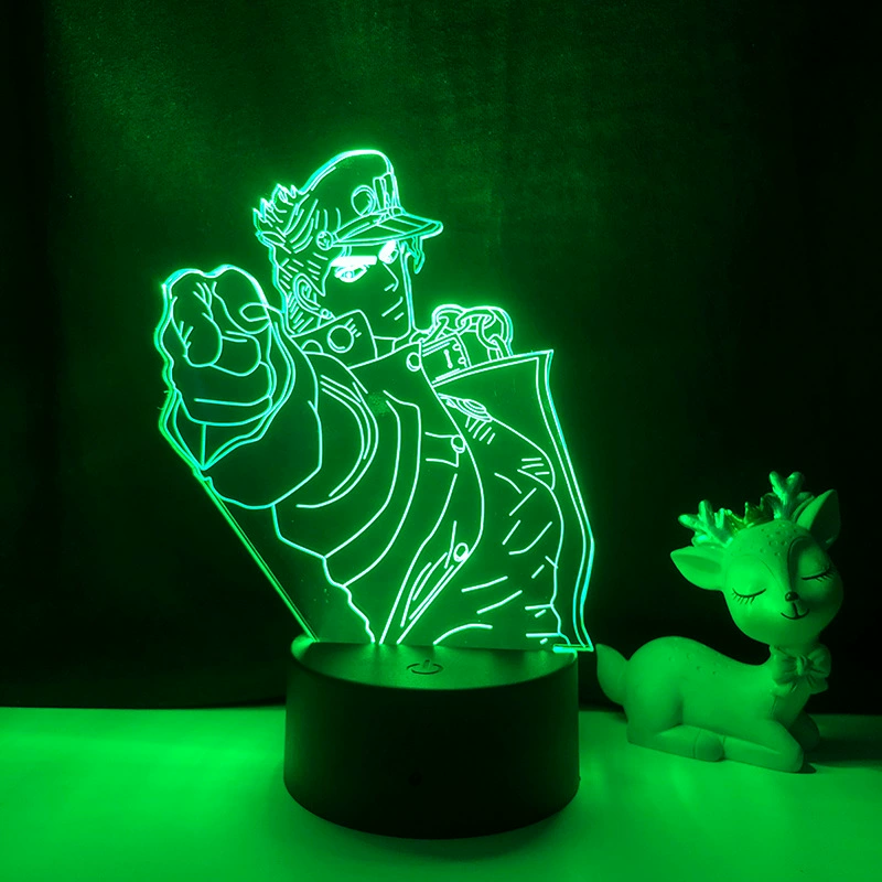 Jojo Bizarre Adventure 3D ночной светильник для спальни декоративный лампа