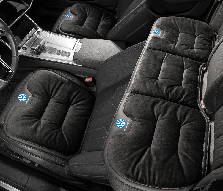 Suitable for Volkswagen Car Seat Cushions, Magotan, Tiguan L, Tayron X, Teramont, and Touran Winter Flannel Warm Seat Cushion Modification