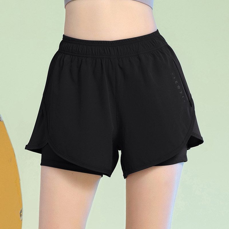 Dk476-black yoga shorts [double layer anti-shine] / S [recommended 30-40kg ]