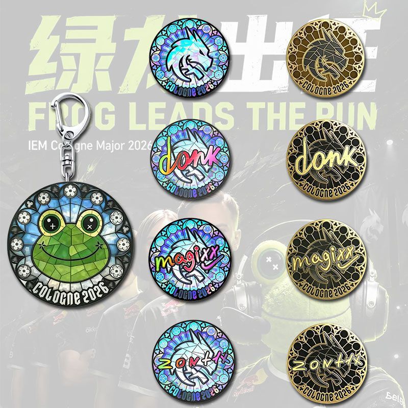 CSGO Cologne Green Dragon Team Frog Coach Sticker Acrylic Keychain Backpack Pendant Helps DONK Win the Championship