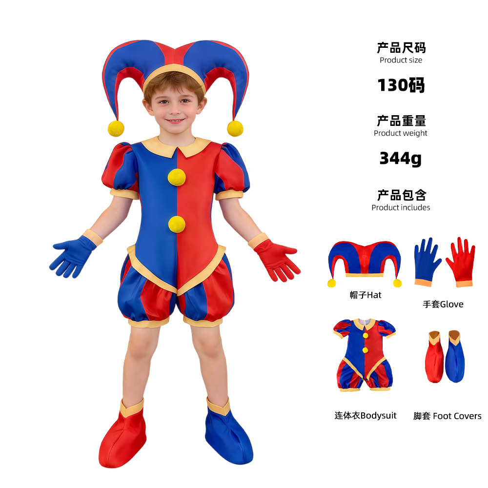 Disfraz de Halloween transfronterizo Pamney Magic Digital Circus, mono ajustado para cosplay, disfraz para actuación en el Día del Niño.