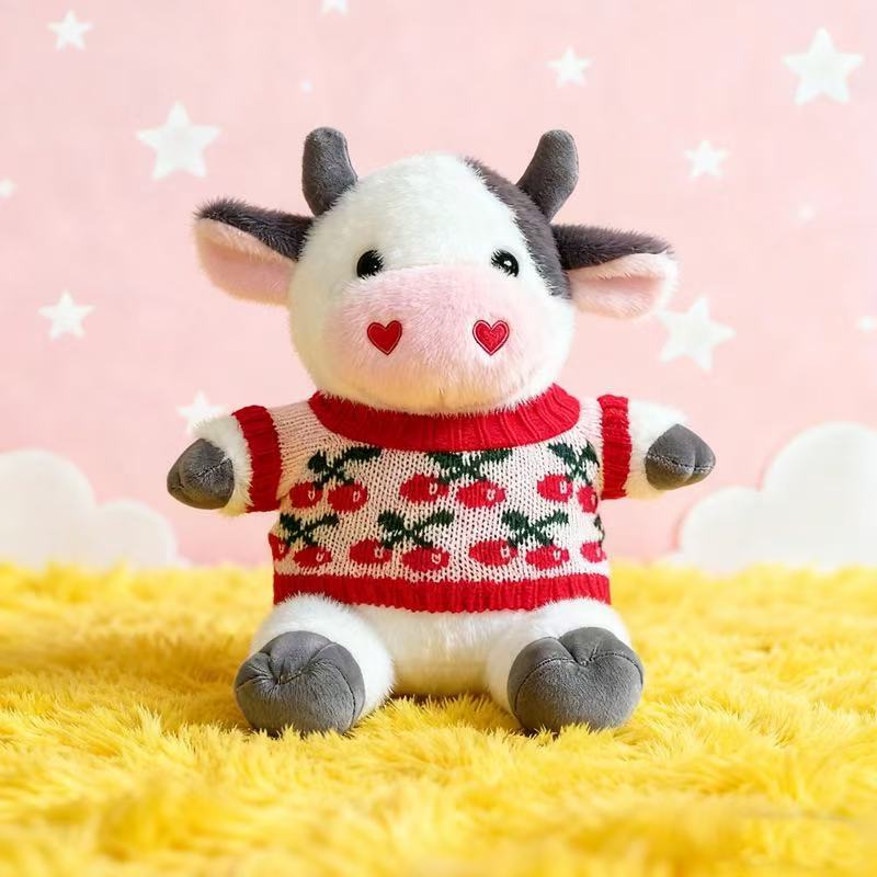 Transfronterizos de vestir grandes flores juguetes de peluche muñecas de vaca zodiacal muñecas de tela regalo muñecas de vaca de flores muñecas