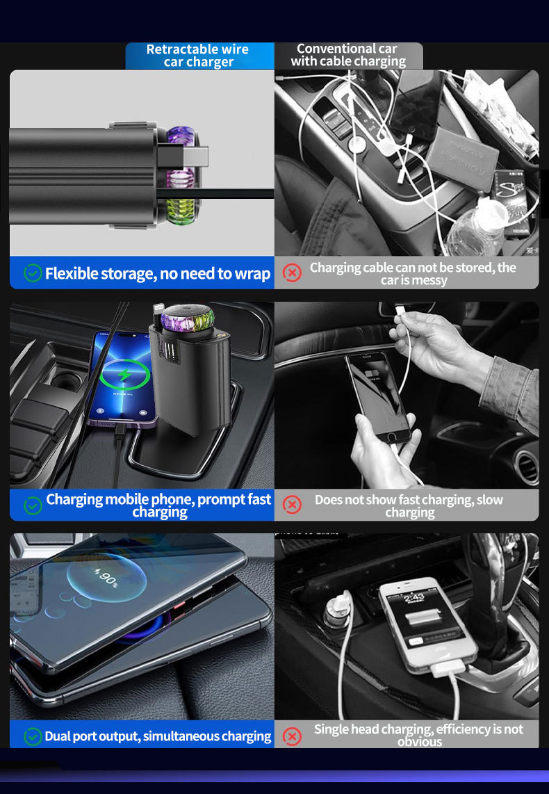New starry sky ceiling aromatherapy spray ambient light four-in-one data cable super fast charging car charger