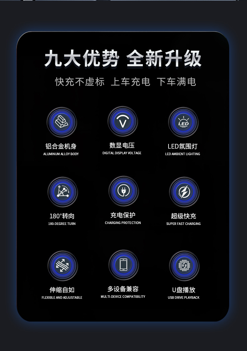 New car Bluetooth MP3 player with aluminum alloy shell, car charger, FM transmitter, hands-free calling, cross-border manufacturer supply