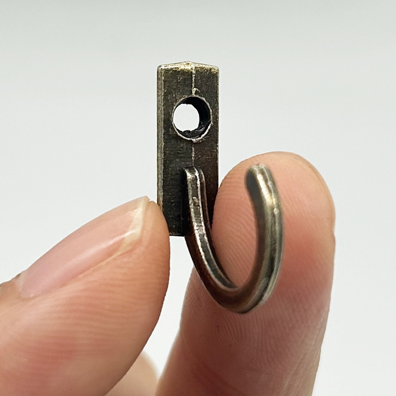 Aleación antigua especial pequeño gancho de una sola fila gancho de un solo agujero mini gancho de pared 10 sets