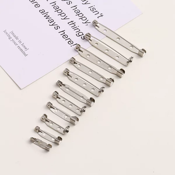 Iron simple perforated pin multi-size corsage pin base safety brooch accessories material stainless steel wholesale