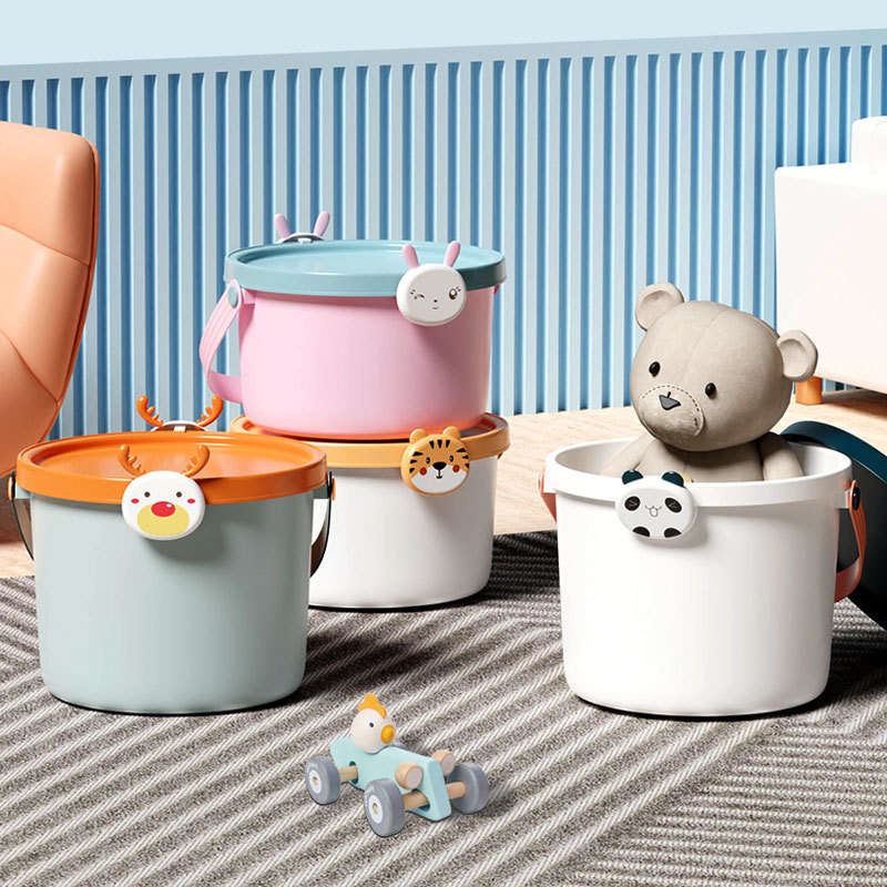 Ximeng children's toy storage bucket portable plastic cartoon storage box snack building blocks hand gift bucket wholesale
