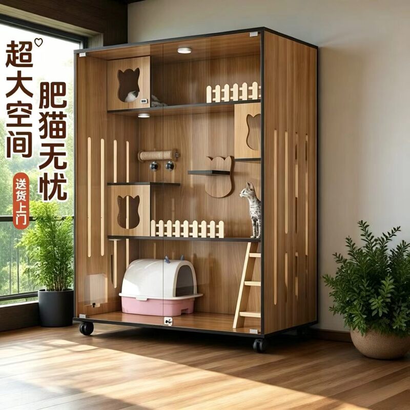 Cat Villa Pet Cabinet for Home Use, Indoor Other Types of Cabinets, Extra-Large Free Space, Luxury Cat House Cabinet, Cat Cage Cat Villa Pet Cabinet for Home Use, Indoor Other Types of Cabinets, Extra-Large Free Space, Luxury Cat House Cabinet, Cat Cage