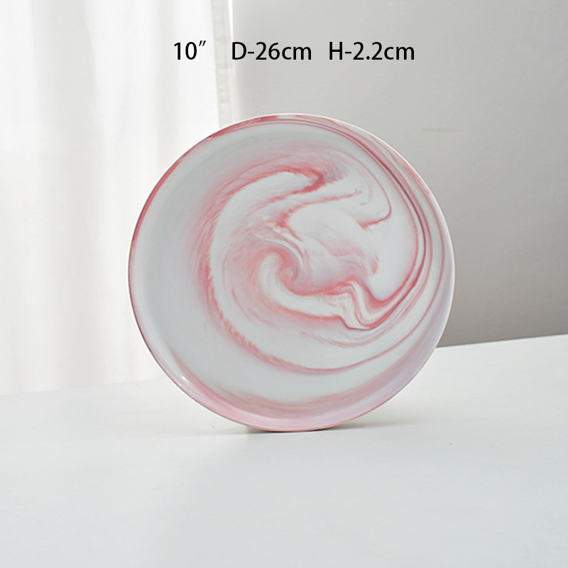 Plato de filete Plato de cerámica de mármol Plato de platos de restaurante Plato de hierba Plato de filete casero Plato de hotel Plato de comida occidental