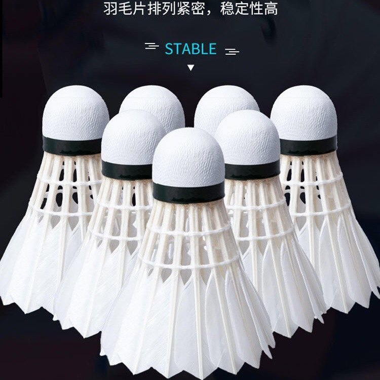 Badminton 12 Duck Feather Balls Training Balls, Durable and Stable Indoor and Outdoor Professional Competition Training Balls