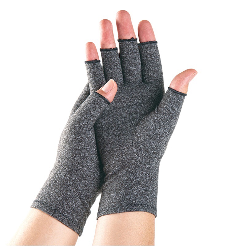国境を越えて人気の関節ケア用圧縮ハーフフィンガーグローブ、春夏用グレーのスポーツフィットネストレーニングサイクリンググローブ卸売