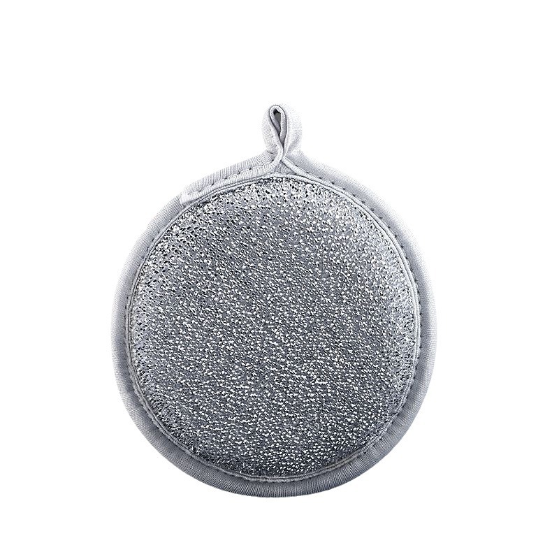 Limpiador de esponja de alambre de acero Lavado de platos de cocina Cepillo de esponja de olla artefacto Limpieza del hogar Limpiador de esponja Limpiador de esponja de alambre plateado sin aceite