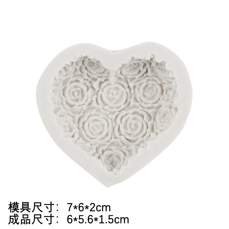 Día de San Valentín decoración rosa pastel de chocolate hornear mini amor estrella de cinco puntas fondant pastel molde de silicona