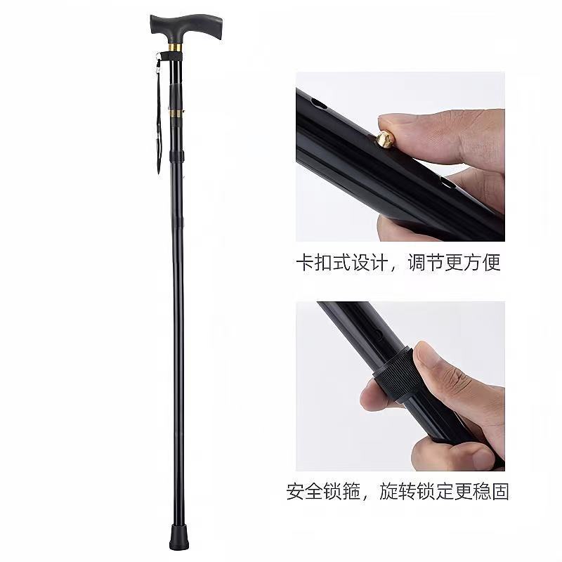新しいハイキングステッキ、折りたたみ式、伸縮式、ポータブル、持ち運び杖、高齢者向けの多機能伸縮式杖|undefined