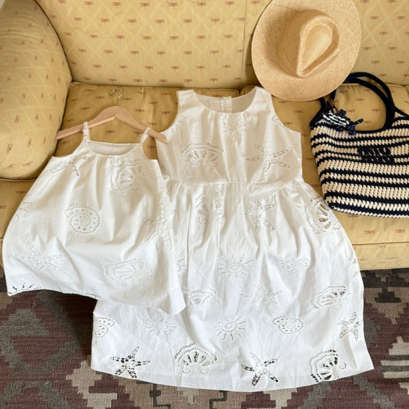 女童连衣裙儿童夏装2025新款洋气白色休闲裙子宝宝潮流时髦公主裙|undefined