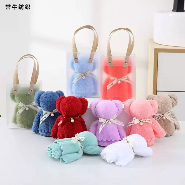 30*30 коралловый флис медведь полотенце для рук подарок открытие день рождения возвращение Свадебный магазин подарок форма квадратное полотенце