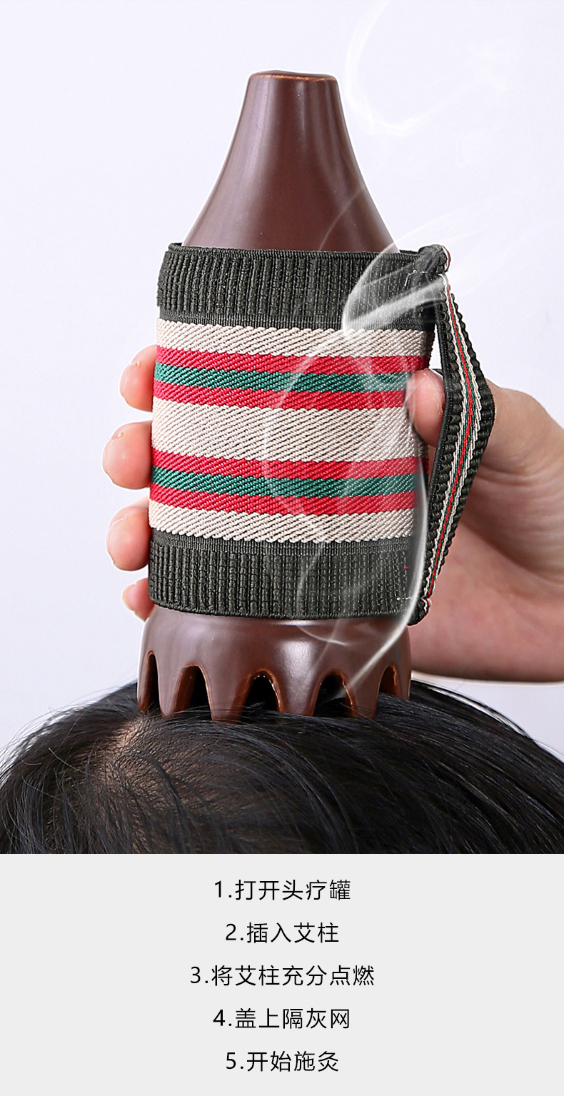 Ceramic Head Moxa Massage Comb 6x15cm Scalp Gua Sha Tool with Comb Teeth for Warm Moxibustion and Full Body Use in use