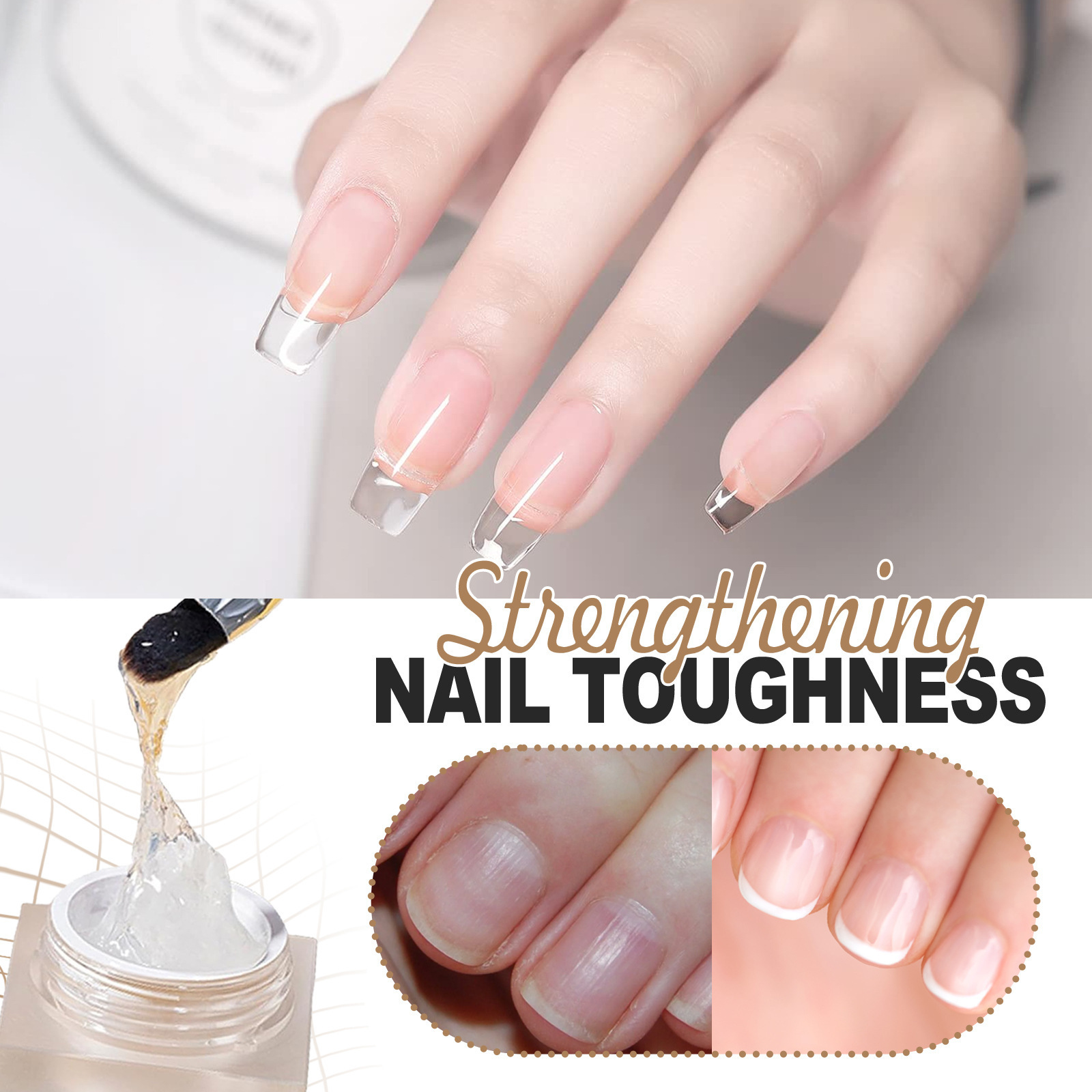 EELHOE Nail Extension Fiber Gel Nail Repair Light Therapy Crystal Glue Transparent Extension Lasting Armor Oil