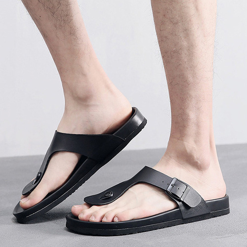 Boeken Human Hair EVA Outdoor Wear European and American Trend Beach Vacation Slippers for Men Wholesale Leisure