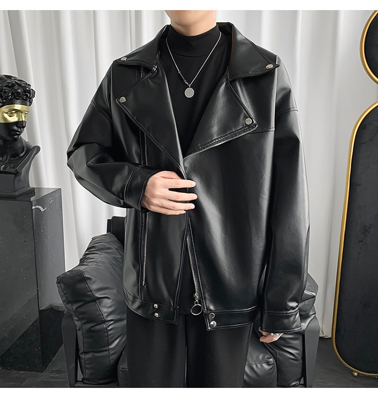 Herren Lederjacke Für Herbst Und Winter Im Bikerstil_voghion.com