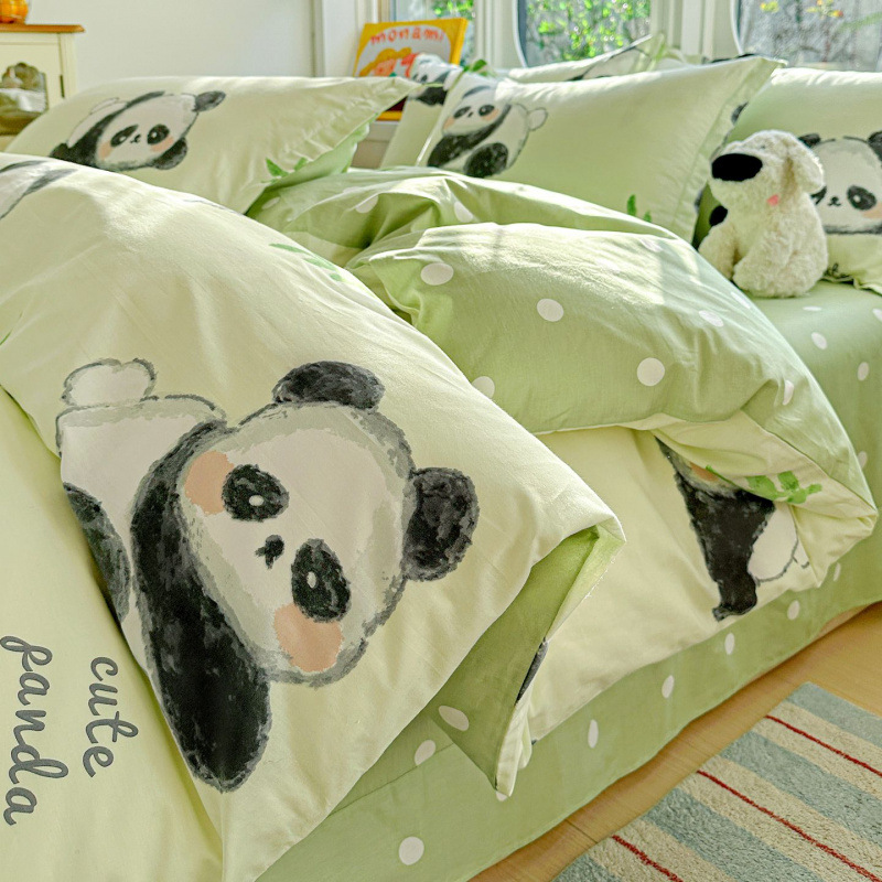 ins caricatura para niños algodón cama de cuatro piezas set 100 sábanas de flor de algodón sábanas