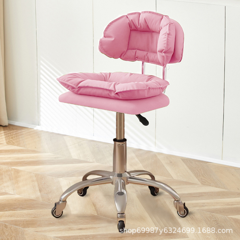 Silla de belleza, taburete especial para uñas y pestañas, respaldo de peluquería, silla elevable, taburete de tocador de dormitorio para niñas en casa