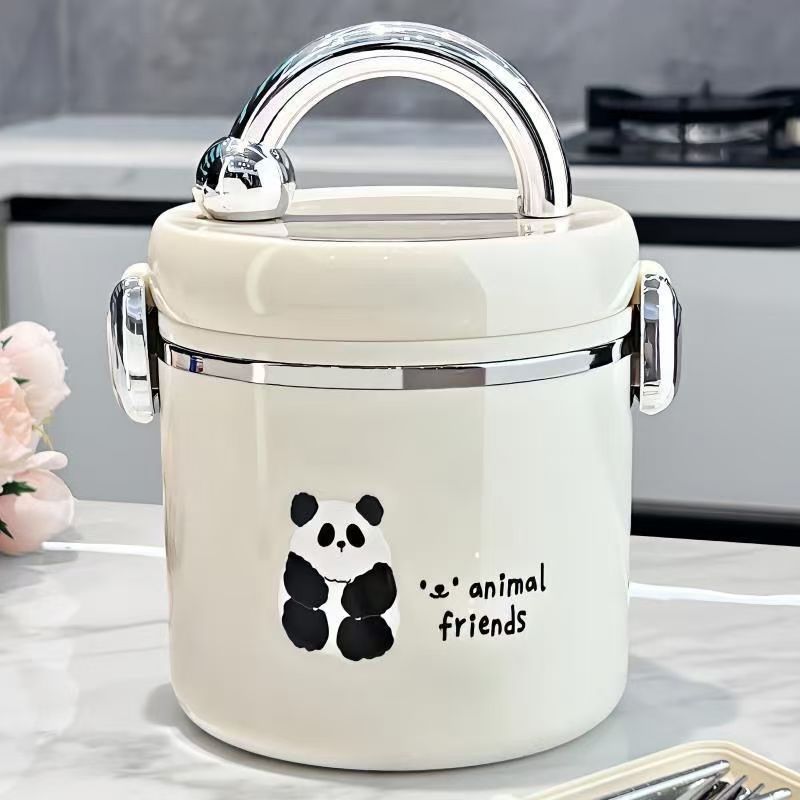 Insulated Lunch Box 304 Stainless Steel Office Workers Can Microwave Lunch Box Students and Kidsren Meal Hot Pot Bowl