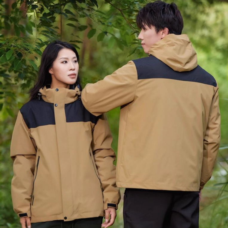 Thickened Super Soft down Cotton Three-In-One Jacket Jacket for Men and Women Waterproof Custom Work Shop Uniform with Printed Logo