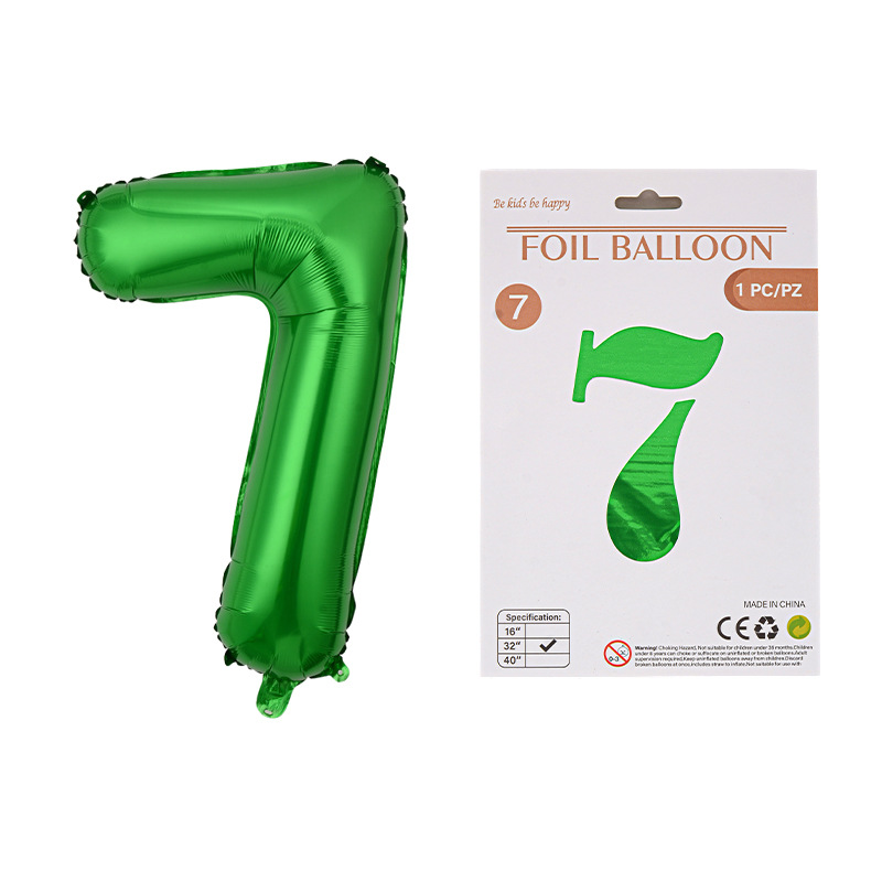 Globo de película de aluminio digital de 32 pulgadas, tarjeta de papel, tapa dura, paquete individual, cuerpo delgado, fiesta digital, globo decorativo flotante