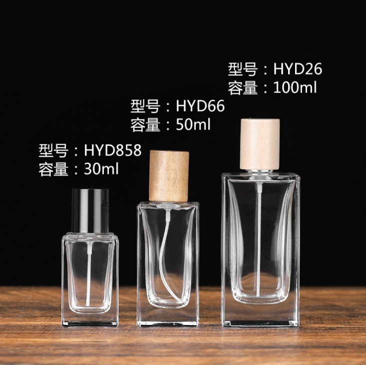 晶白料长方形香水瓶 30ml 50ml 100ml卡口分装喷雾瓶玻璃瓶厚底瓶|undefined